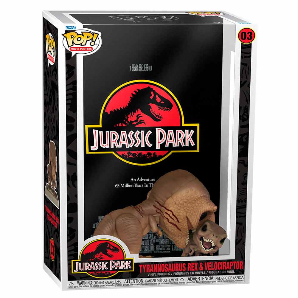 Foto de PRE-VENTA: Funko Pop Movie Poster Jurassic Park - Tyrannosaurus Rex Super Sized (6 Pulgadas) y Velociraptor 03