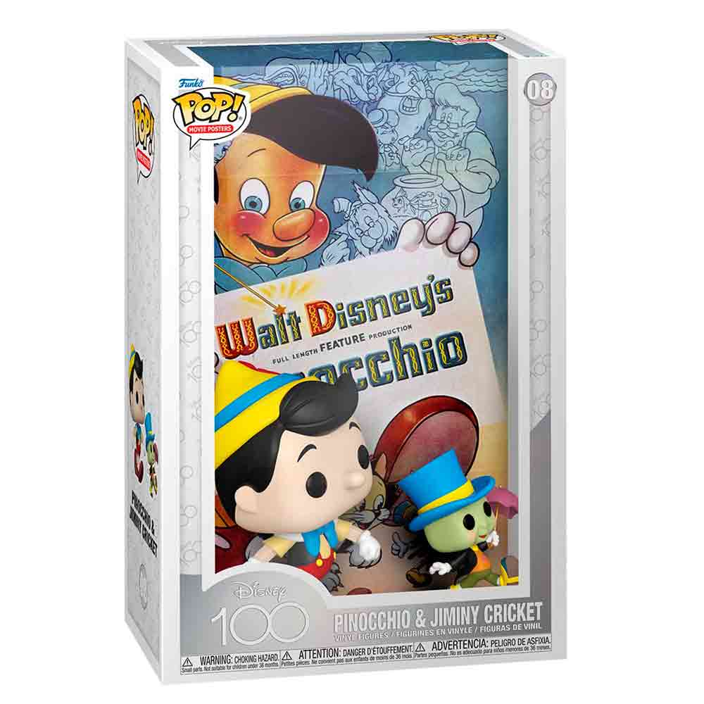 Foto de PRE-VENTA: Funko Pop Movie Poster Disney 100 Anniversary - Pinocchio And Jiminy Cricket (6 Pulgadas) 08 (Pinocho y Pepe Grillo)