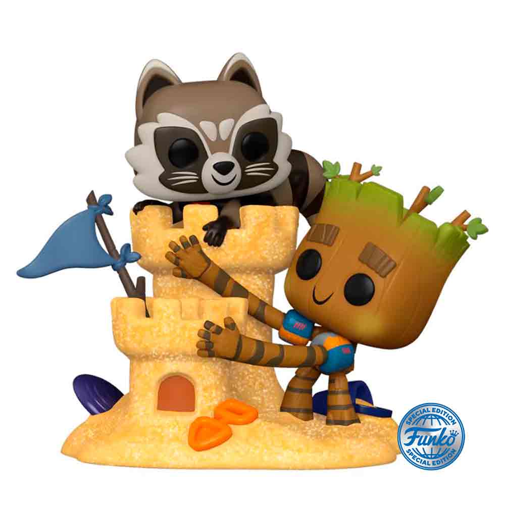 Foto de Funko Pop Exclusivo Marvel Moments Guardians of the Galaxy - Rockey and Groot Beach Day 1089