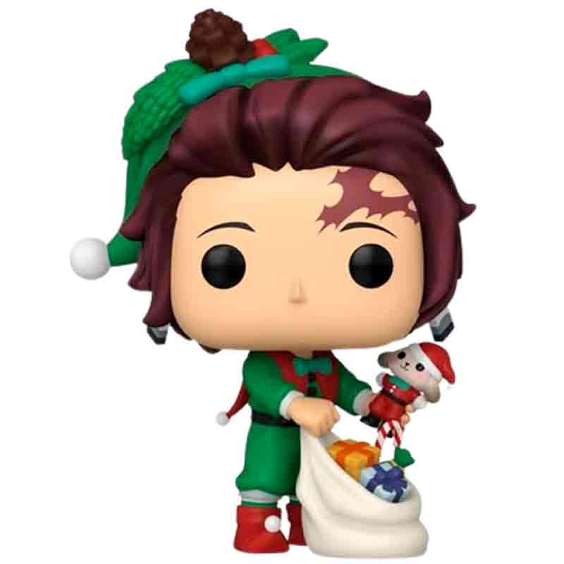 Foto de Funko Tanjiro Kamado (Holiday) Anime Kimetsu No Yaiba Funko PLUS Pop 2032 Demon Slayer Tanjiro duende con regalos navidad 2025 - PREVENTA
