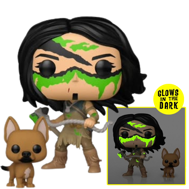 Foto de Funko Naru with Sarii Predator Movie: Prey Movie Funko Plus Glow in the Dark Pop! 1910 Naru con perro sari que brilla en la oscuridad Depredador La presa pelicula 2022