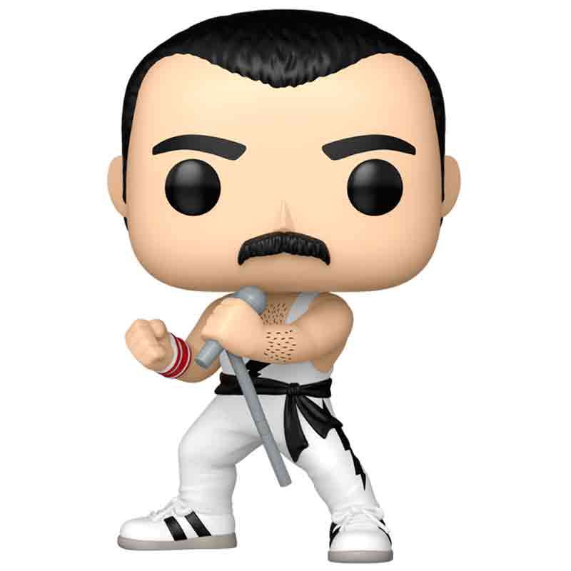 Foto de Funko Freddie Mercury (White Singlet -The Works Tour) Queen Music Funko Pop 496 FreddieMercury banda musical queen con camiseta blanca en pose - PREVENTA